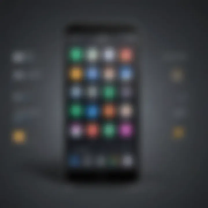 Smartphone with variety of app icons for user experience