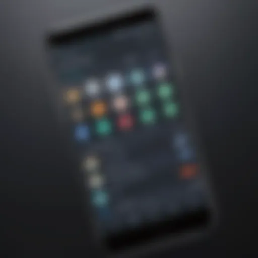 A close-up of an Android device displaying various messaging apps on the screen.