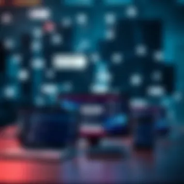 A conceptual image of multiple devices interconnected with a digital network