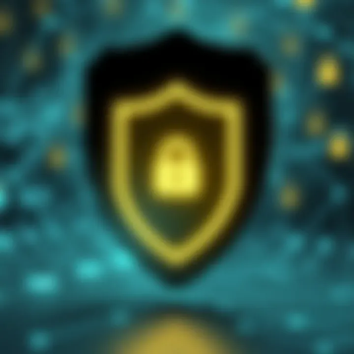 An artistic representation of a shield symbolizing privacy protection in messaging