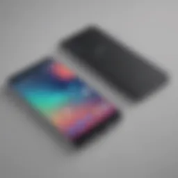 A sleek Android phone showcasing its elegant design against a minimalistic background.