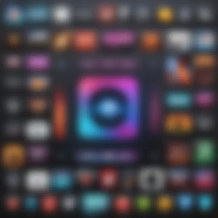 Colorful music streaming services icons