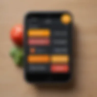 Calorie tracking app interface