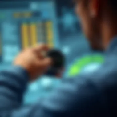 User Interface of Galaxy Fitness Watch User interacting with Galaxy fitness watch interface