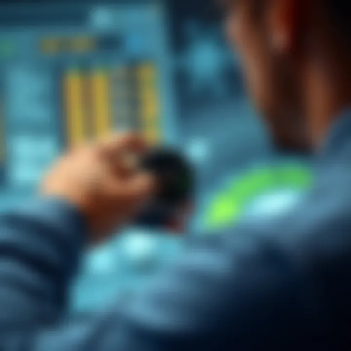 User Interface of Galaxy Fitness Watch User interacting with Galaxy fitness watch interface