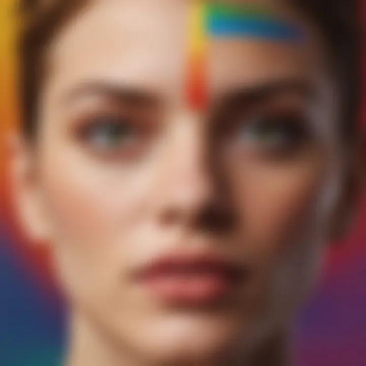 Documentary poster with vibrant colors symbolizing LGBTQ+ diversity