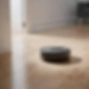 Robotic vacuum cleaner showcasing powerful suction capabilities