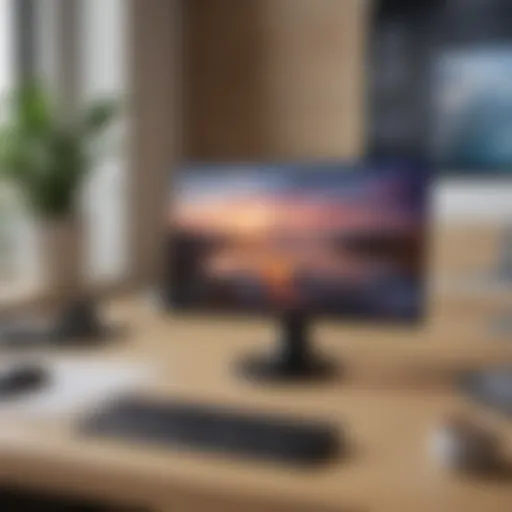 Samsung smartphone showcasing DeX functionality in a workspace