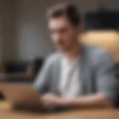 Real-World Use of Chromebook Tablets User engaged with a Chromebook tablet, highlighting its applications in daily life.