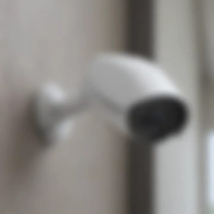 An advanced security camera showcasing live monitoring features