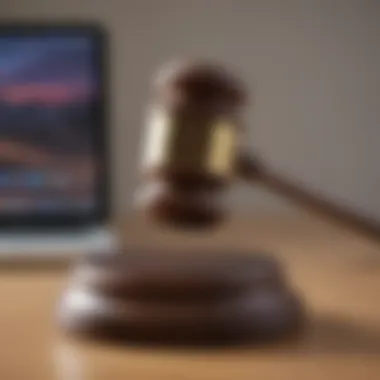 A gavel symbolizing legal considerations in online streaming