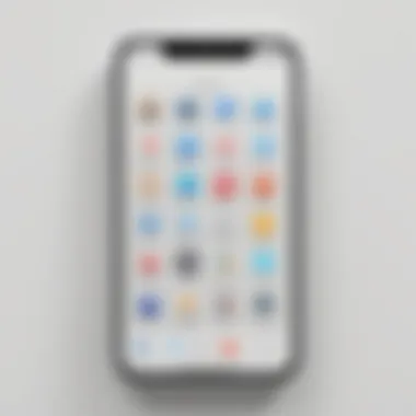 Trendy white app icons displayed on a smartphone screen