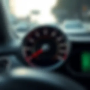 Visual representation of Google Maps speedometer feature in action