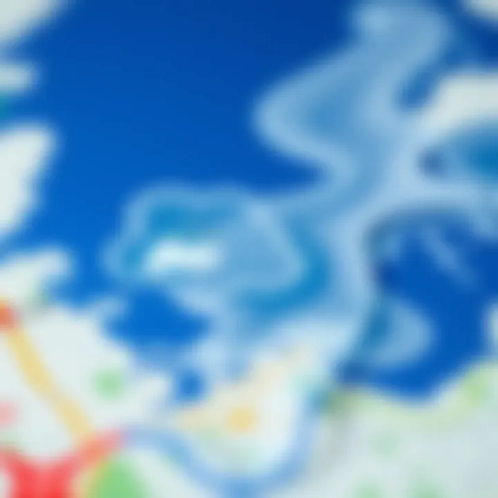 A close-up view of Google Maps showing the weather overlay