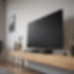 A sleek and modern internet TV box on a living room shelf