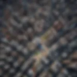 Aerial view of a bustling cityscape showcasing Google Maps live satellite feature