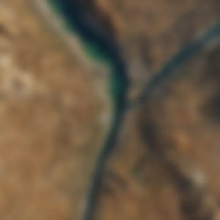 Detailed satellite imagery of a natural landscape captured in real-time