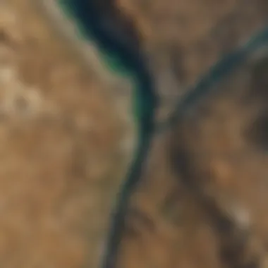 Natural Landscape in Live Satellite View Detailed satellite imagery of a natural landscape captured in real-time
