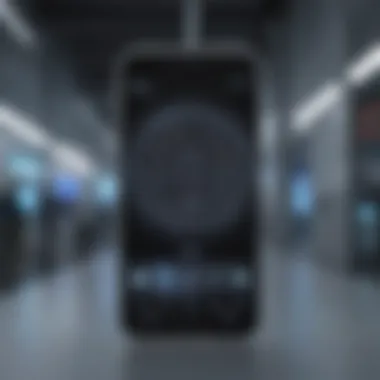 Technology Evolution Evolution of technology depicted through a futuristic smartphone design