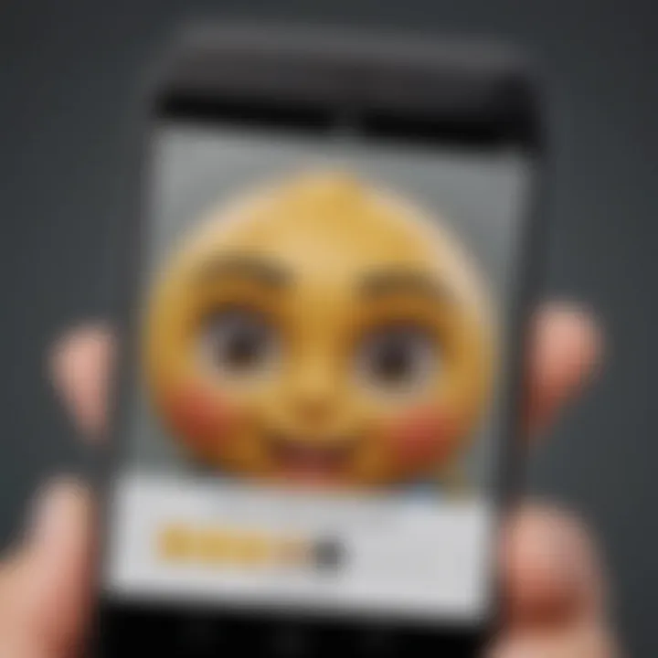 User interface of an emoji customization app