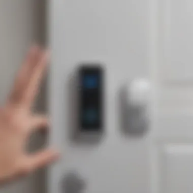 User interacting with a smartphone to control door chime settings