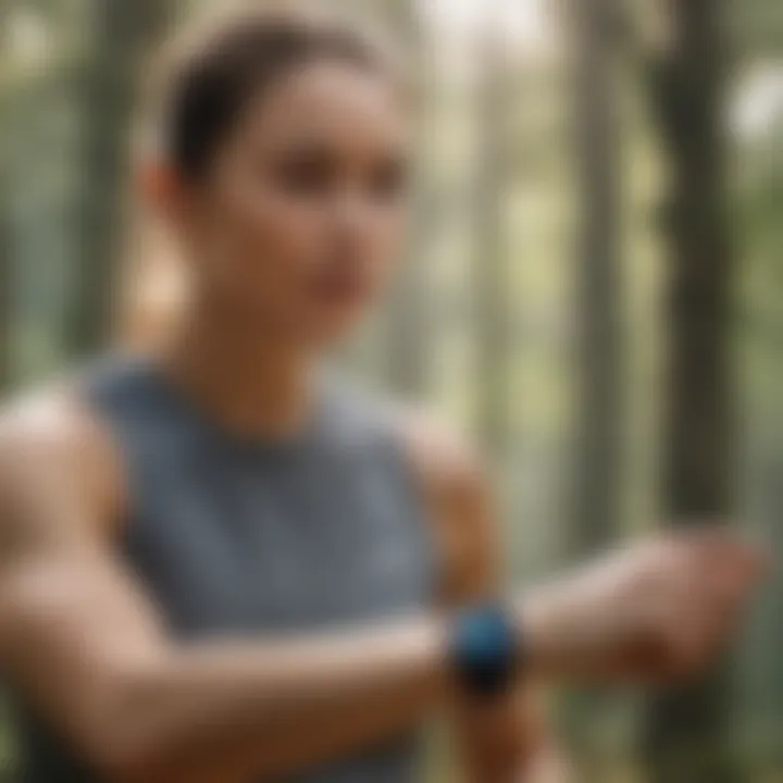 User engaging in outdoor activities with Samsung fitness tracker