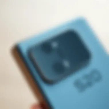 Close-up of Samsung S20 showcasing its camera features