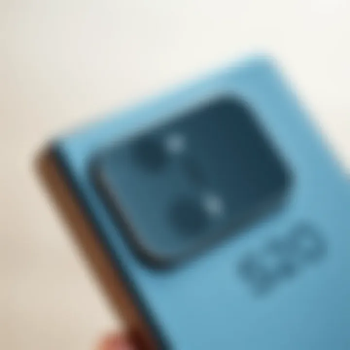 Close-up of Samsung S20 showcasing its camera features