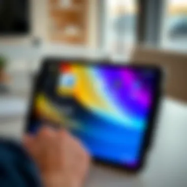 Tablet Features Comparison Comparison of tablet features and specifications on a digital screen