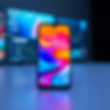 Vast Display of Modern Android Smartphone Vast display of a modern Android smartphone showcasing vibrant colors