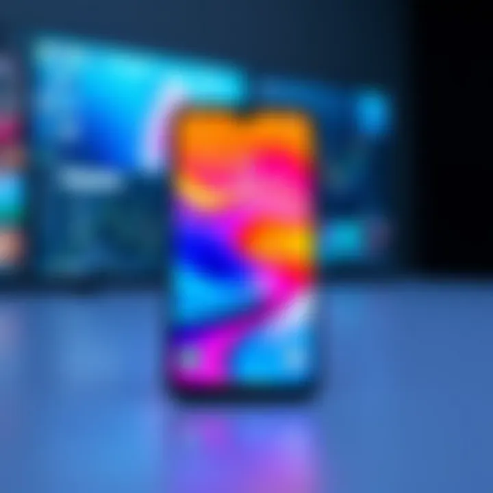 Vast Display of Modern Android Smartphone Vast display of a modern Android smartphone showcasing vibrant colors
