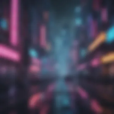 A cyberpunk cityscape with neon lights