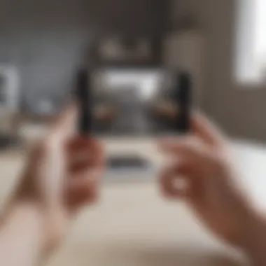 User Experience with LG Smartphone User interacting with LG smartphone in everyday setting