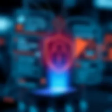 Depiction of data privacy and security measures within a messaging application