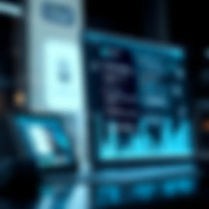 Conceptual representation of a unified messaging platform showcasing various communication tools