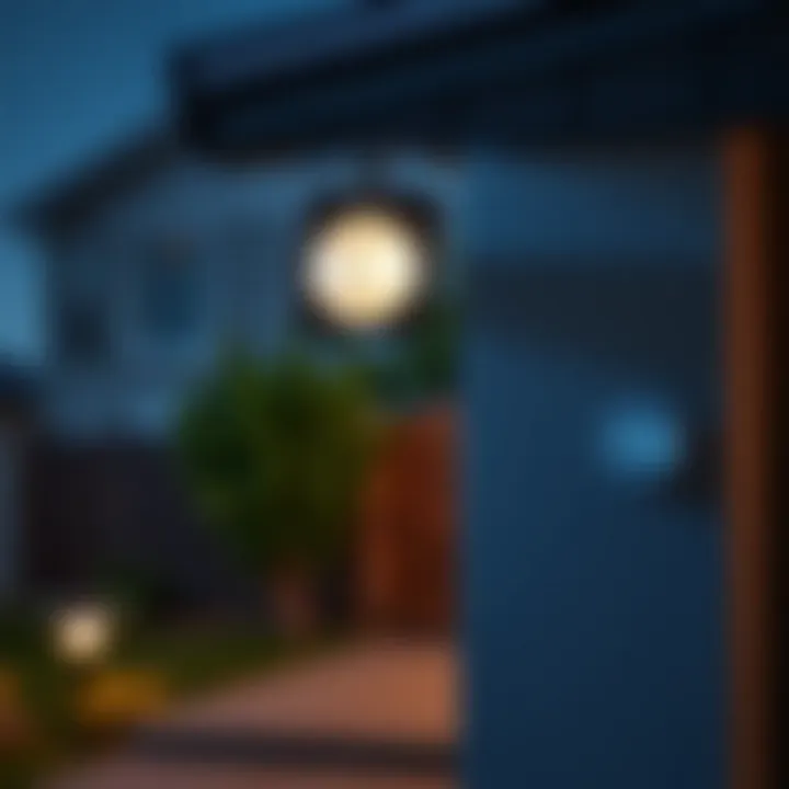 Installation of the Ring Floodlight Camera Installation process of the Ring Floodlight Camera mounted on a residential property