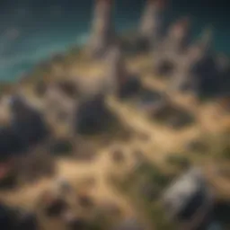 An overview of a strategic tower defense game setup.