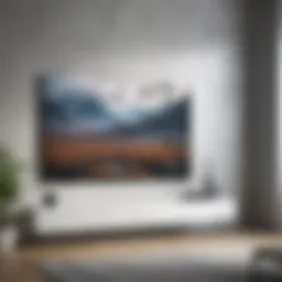 Sleek design of an ultra thin TV mounted on a modern wall
