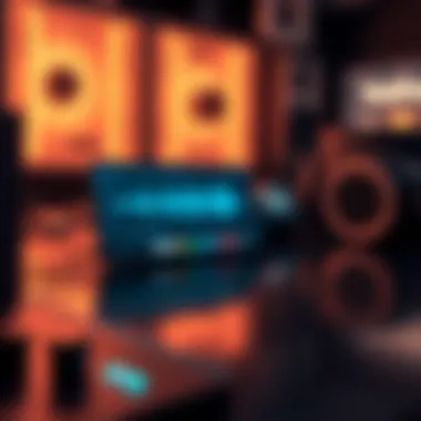 Futuristic audio technology concept with USB Type-C integration