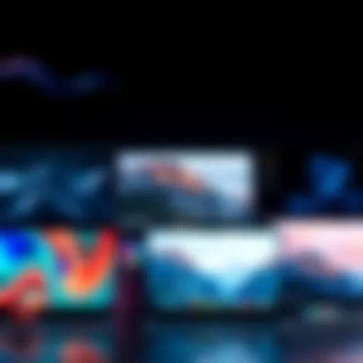 Artistic representation of various wallpaper designs