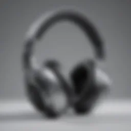 Close-up view of advanced noise cancelling technology in headphones