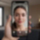 Interface of FaceTime app on smartphone