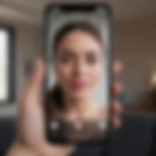 Interface of FaceTime app on smartphone