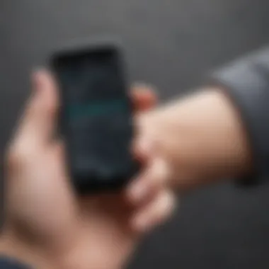 A user interacting with a fitness tracker app on a smartphone