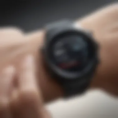 Close-up of a fitness tracker highlighting its advanced features