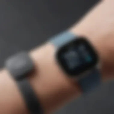 Fitbit device displaying blood pressure metrics