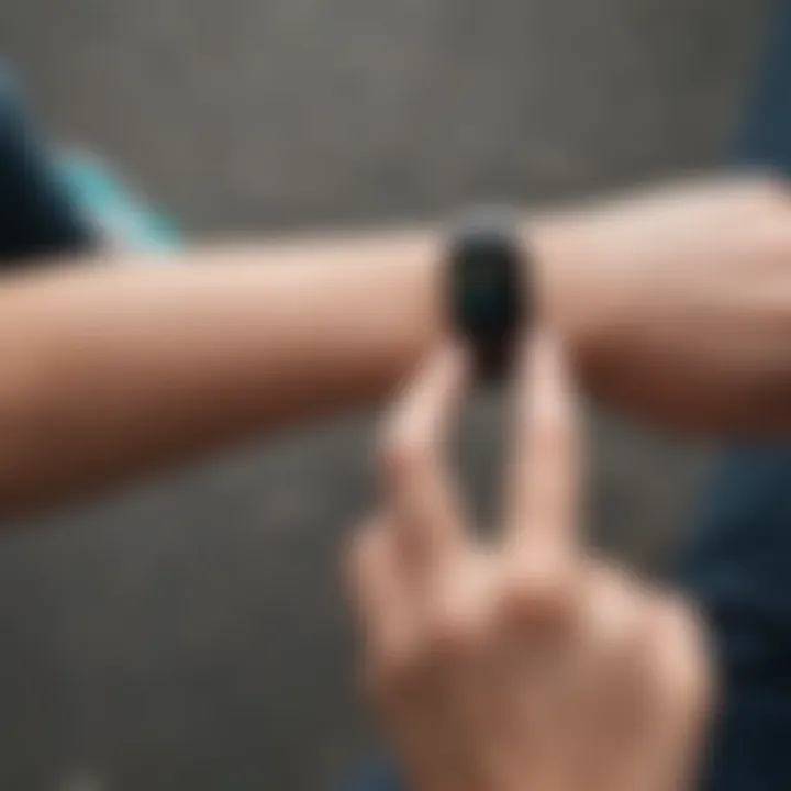 User engaging with Fitbit health tracking features