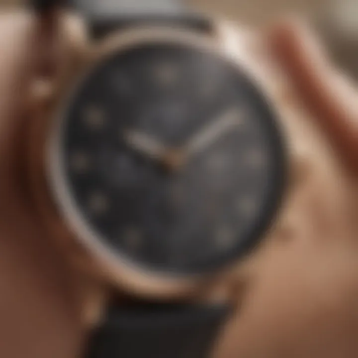 Close-up of Fossil smart watch features and functions