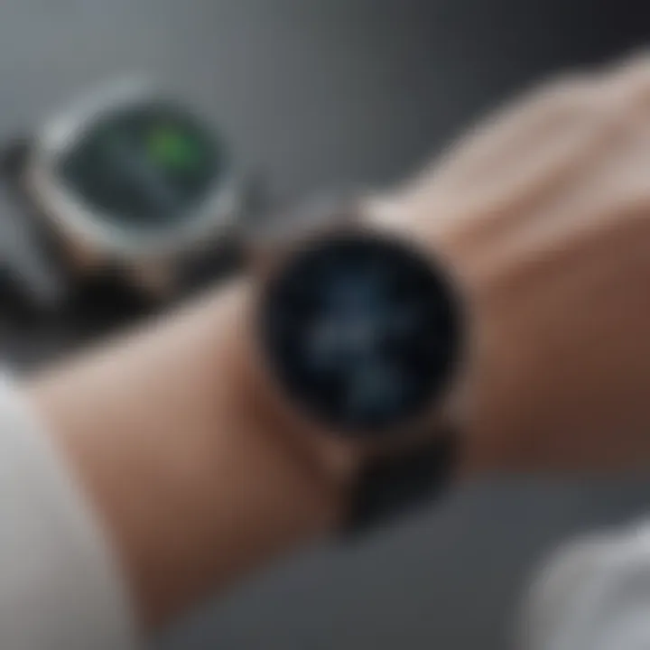 User engaging with Galaxy Watch health monitoring features