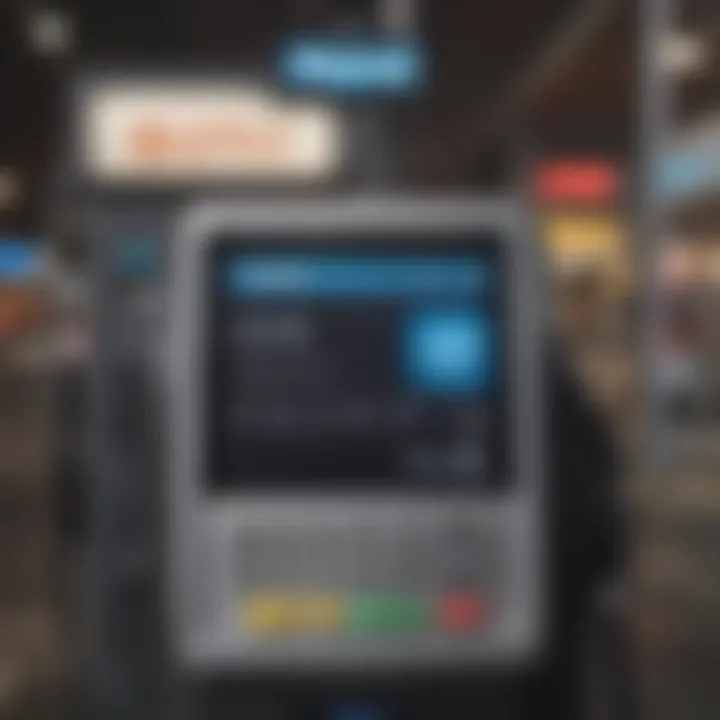 Gas station payment terminal with PayPal logo displayed